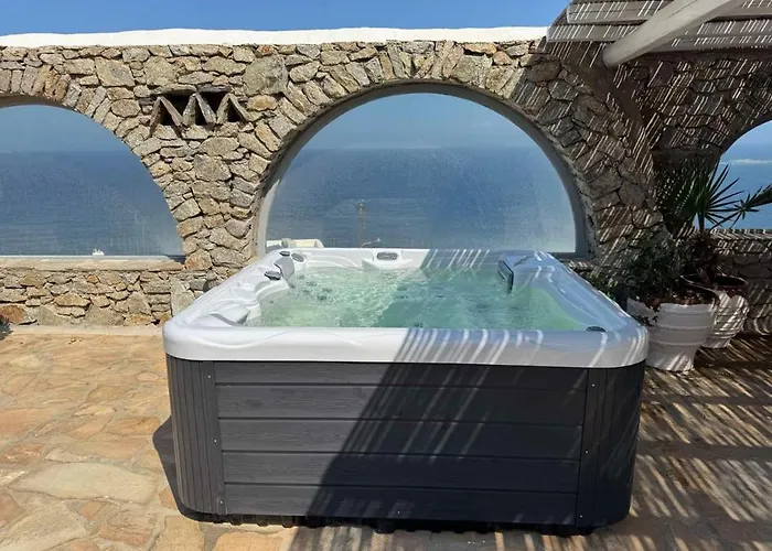 וילה On The Rocks W Hot Tub At Cavo Delos